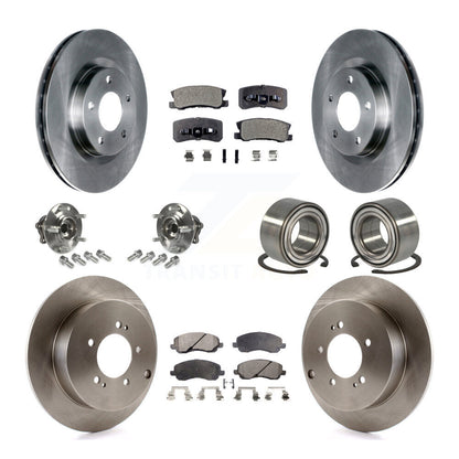 Hub Bearing Disc Brake Rotor Pads Front Rear Kit (10Pc) For Mitsubishi Outlander