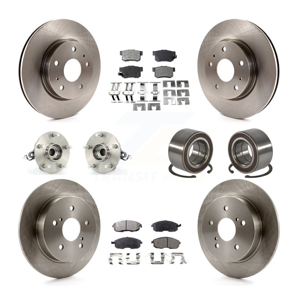 Hub Bearing Brake Rotor & Pad Front Rear Kit (10Pc) For 2007-2013 Suzuki SX4 AWD