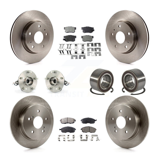 Hub Bearing Brake Rotor & Pad Front Rear Kit (10Pc) For 2007-2013 Suzuki SX4 AWD