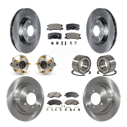 Hub Bearing Brake Rotor & Pads Front Rear Kit (10Pc) For Mitsubishi Lancer Sport