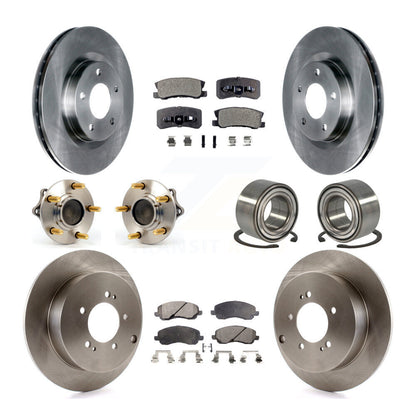 Hub Bearing Disc Brake Rotor Pads Front Rear Kit (10Pc) For Mitsubishi Outlander