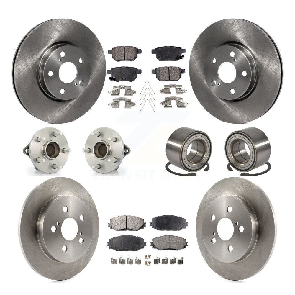 Hub Bearing Brake Rotor Pad Front Rear Kit (10Pc) For Toyota Corolla Matrix Vibe