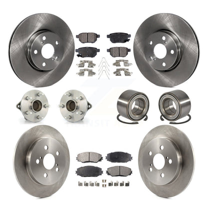 Hub Bearing Brake Rotor Pad Front Rear Kit (10Pc) For Toyota Corolla Matrix Vibe
