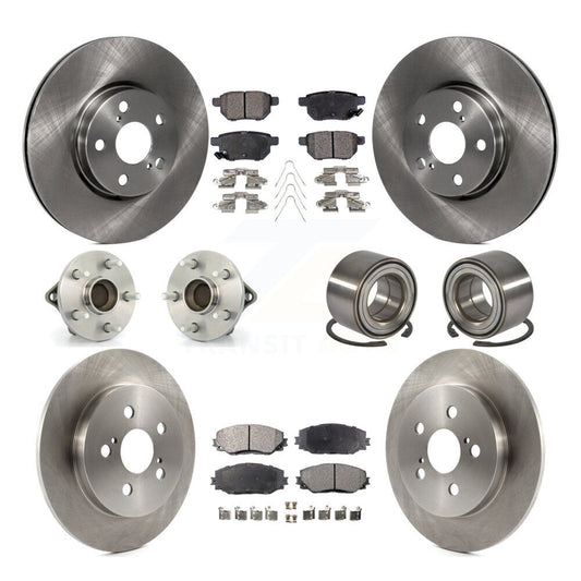 Hub Bearing Brake Rotor Pad Front Rear Kit (10Pc) For Toyota Corolla Matrix Vibe