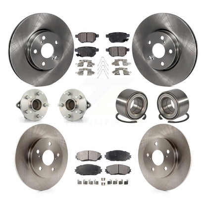 Hub Bearings Disc Brake Rotors And Pads Front Rear Kit (10Pc) For Toyota Matrix