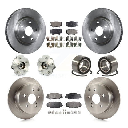 Hub Bearing Brake Rotor Pad Front Rear Kit (10Pc) For Toyota Matrix Pontiac Vibe
