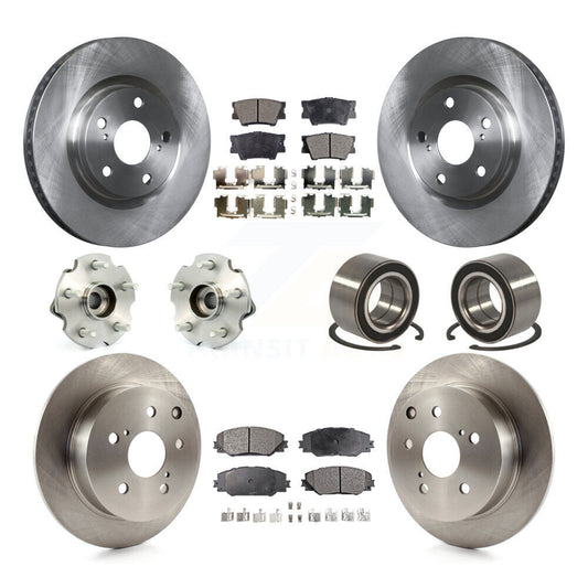 Hub Bearing Brake Rotor Pad Front Rear Kit (10Pc) For Toyota Matrix Pontiac Vibe