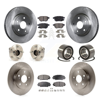 Hub Bearings Disc Brake Rotors And Pads Front Rear Kit (10Pc) For Toyota Matrix