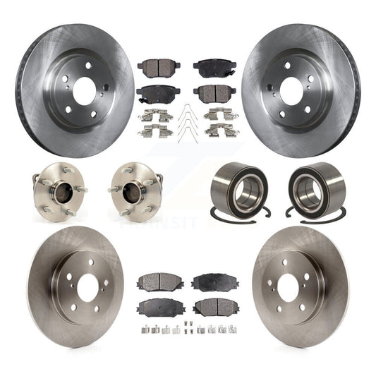 Hub Bearings Disc Brake Rotors And Pads Front Rear Kit (10Pc) For Toyota Matrix