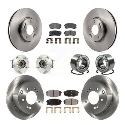 Hub Bearing Disc Brake Rotor Pad Front Rear Kit (10Pc) For Kia Forte Koup Forte5