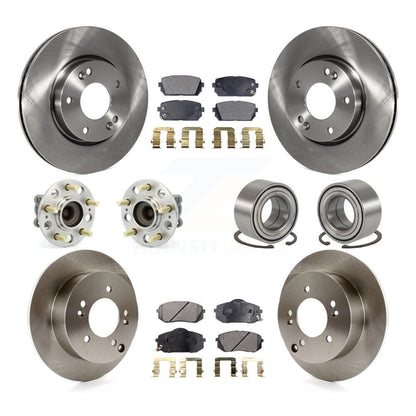 Hub Bearing Disc Brake Rotor & Pad Front Rear Kit (10Pc) For 2010-2012 Kia Rondo
