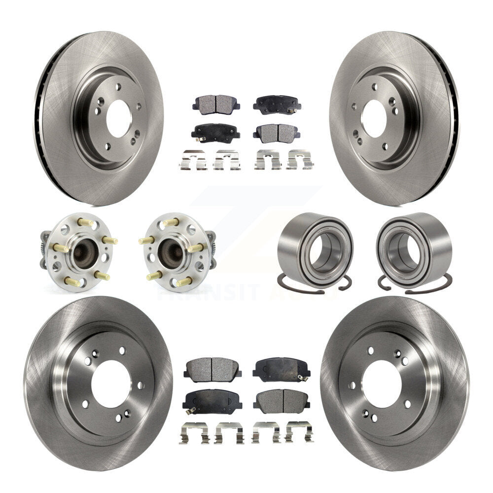 Hub Bearing Brake Rotor Pads Front Rear Kit (10Pc) For 2013-2015 Kia Optima 2.0L