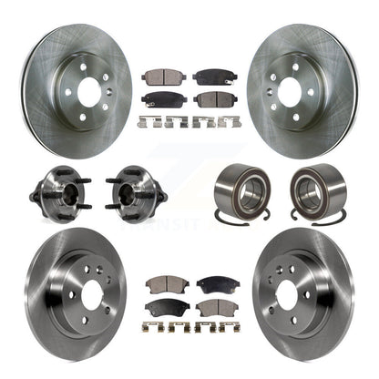 Hub Bearing Disc Brake Rotors And Pads Front Rear Kit (10Pc) For Chevrolet Sonic