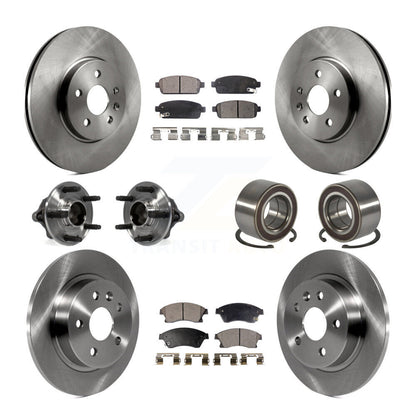 Hub Bearing Brake Rotor & Pad Front Rear Kit (10Pc) For 13-14 Chevrolet Sonic RS