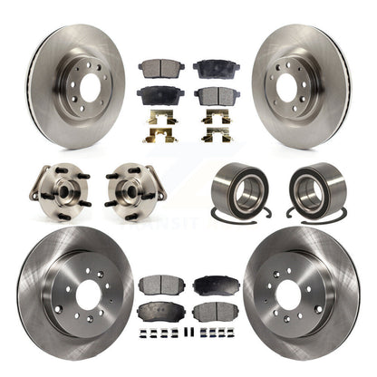 Hub Bearing Brake Rotor & Pad Front Rear Kit (10Pc) For 2007-2015 Mazda CX-9 AWD