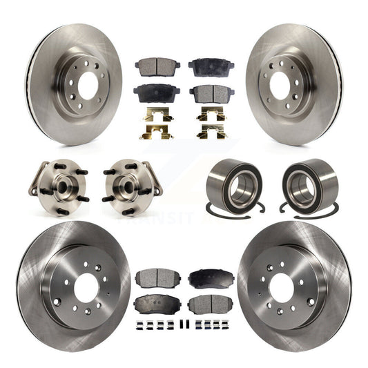 Hub Bearing Brake Rotor & Pad Front Rear Kit (10Pc) For 2007-2015 Mazda CX-9 AWD