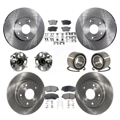 Wheel Hub Bearing Disc Brake Rotor And Pad Front Rear Kit (10Pc) For Honda Civic