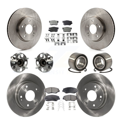 Wheel Hub Bearing Disc Brake Rotor And Pad Front Rear Kit (10Pc) For Honda Civic