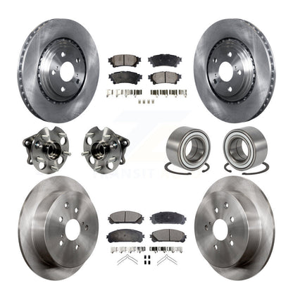 Hub Bearing Brake Rotor & Pads Front Rear Kit (10Pc) For 11-20 Toyota Sienna AWD