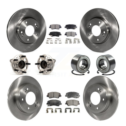 Hub Bearing Brake Rotor And Pad Front Rear Kit (10Pc) For Hyundai Elantra GT Kia