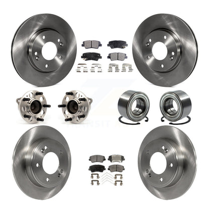 Hub Bearing Brake Rotor And Pad Front Rear Kit (10Pc) For Hyundai Elantra GT Kia