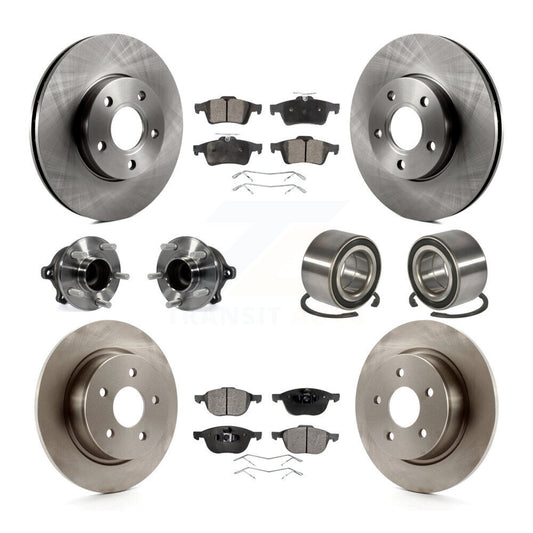 Wheel Hub Bearing Disc Brake Rotor And Pads Front Rear Kit (10Pc) For Ford C-Max