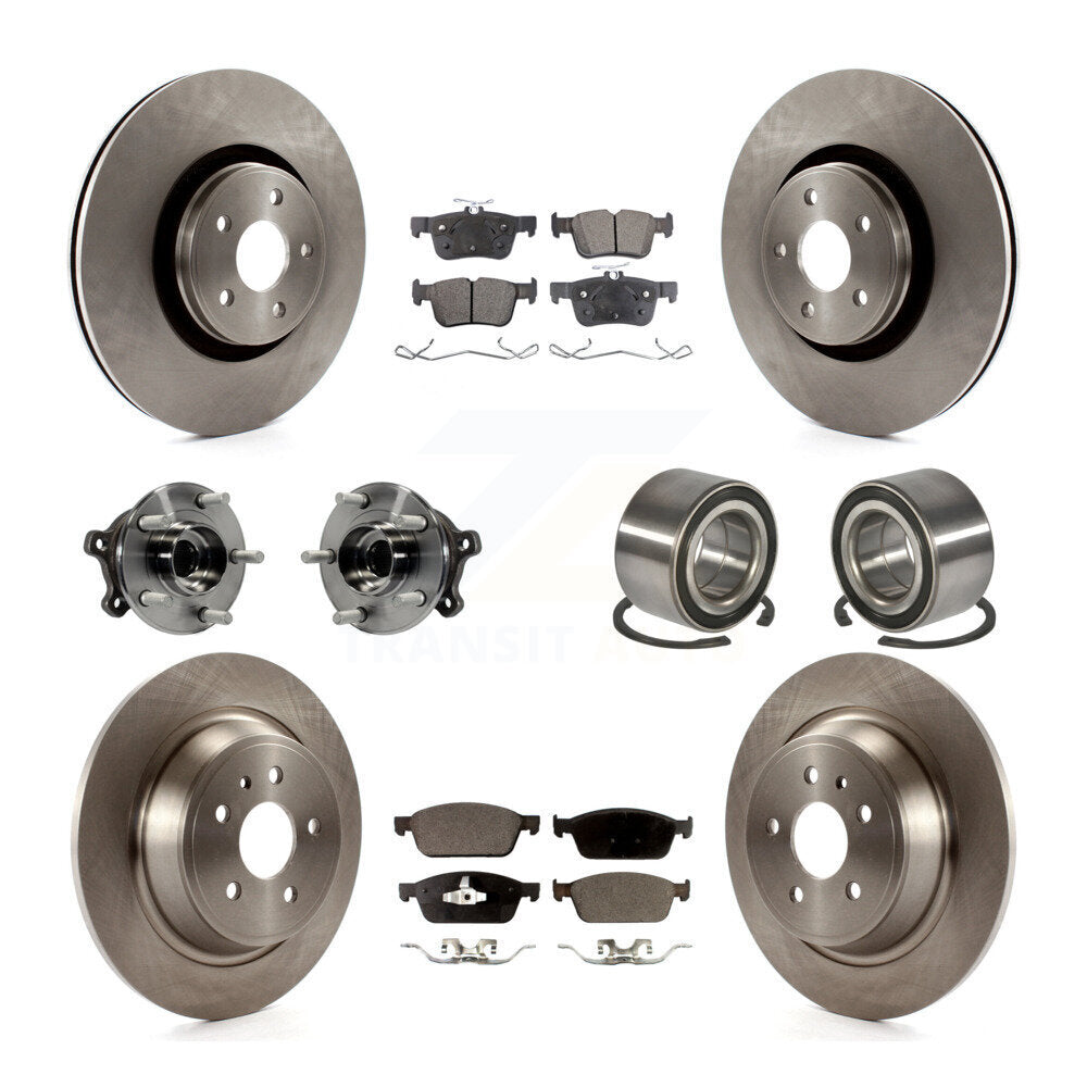 Wheel Hub Bearing Disc Brake Rotor And Pad Front Rear Kit (10Pc) For Lincoln MKC