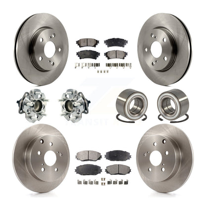 Hub Bearing Brake Rotor & Pad Front Rear Kit (10Pc) For 2017-2018 Toyota Prius V