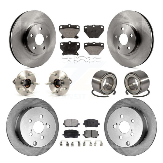 Hub Bearing Brake Rotor Pad Front Rear Kit (10Pc) For Toyota Matrix Pontiac Vibe
