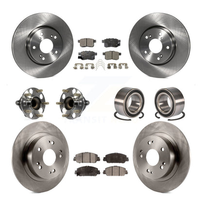 Hub Bearings Disc Brake Rotors And Pads Front Rear Kit (10Pc) For Honda Accord