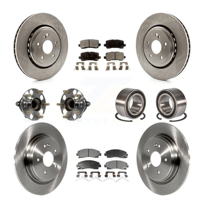 Hub Bearing Brake Rotor & Pads Front Rear Kit (10Pc) For 2015-2020 Acura TLX FWD