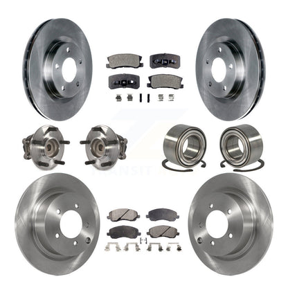 Hub Bearing Brake Rotor & Pads Front Rear Kit (10Pc) For 2012 Mitsubishi RVR FWD
