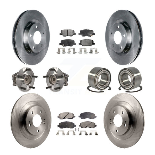 Hub Bearing Brake Rotor & Pad Front Rear Kit (10Pc) For Mitsubishi RVR Outlander