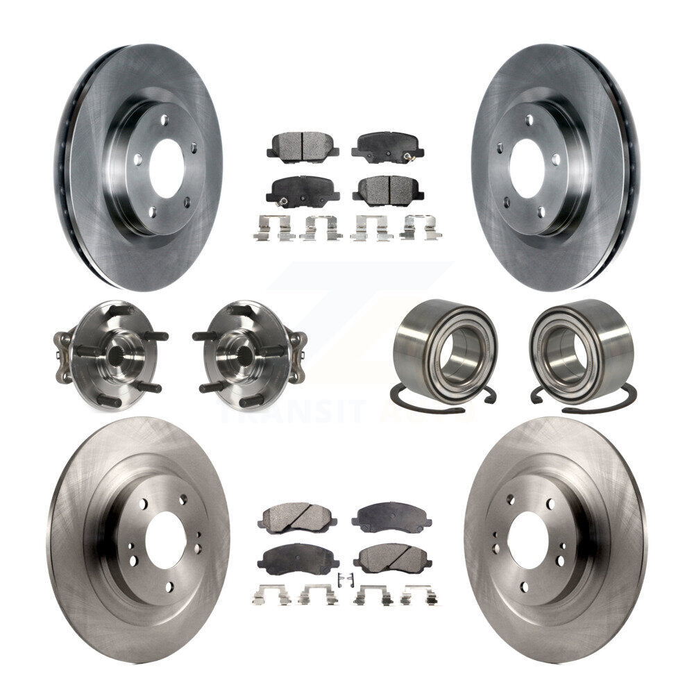 Hub Bearing Brake Rotor & Pad Front Rear Kit (10Pc) For Mitsubishi RVR Outlander