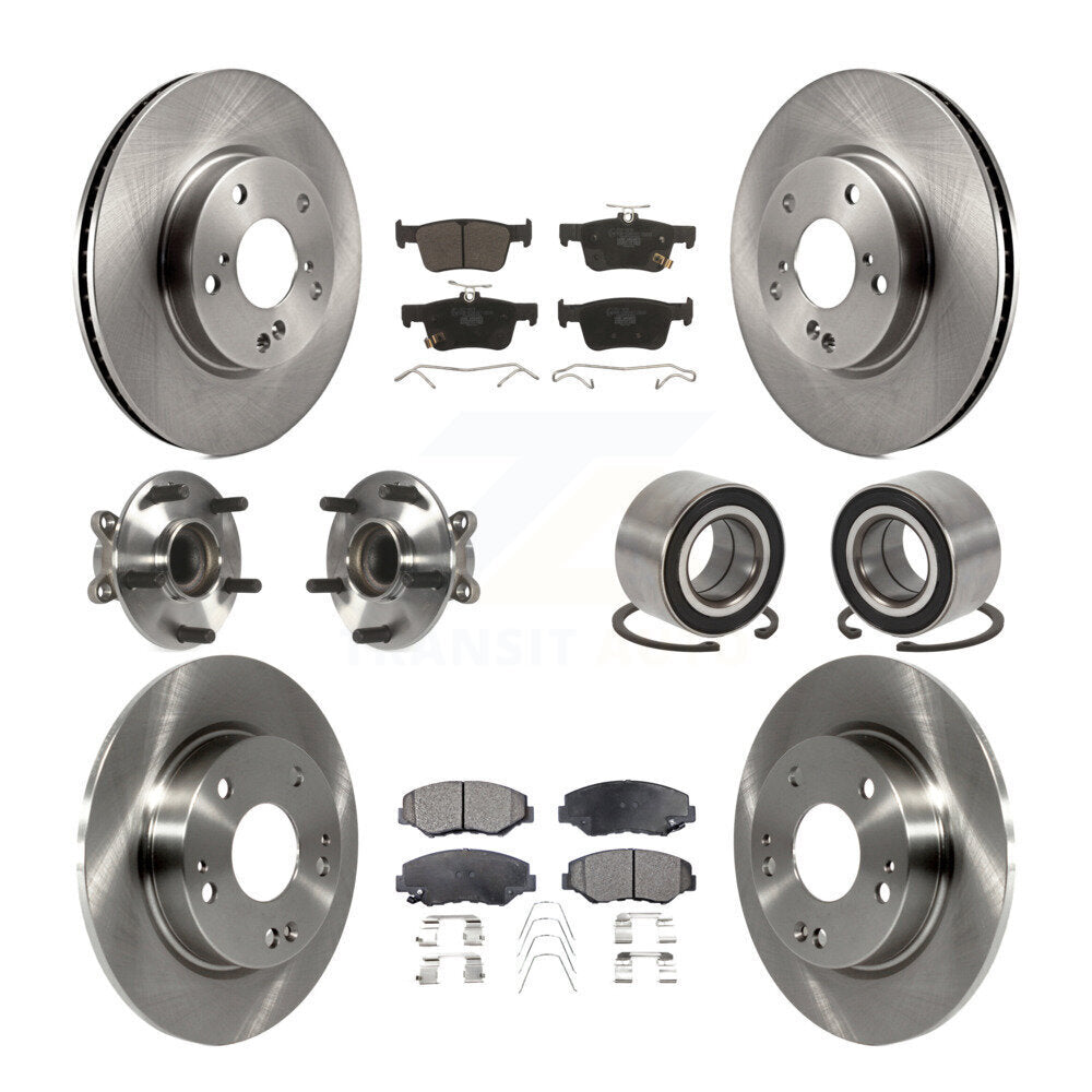 Wheel Hub Bearing Disc Brake Rotor And Pad Front Rear Kit (10Pc) For Honda Civic