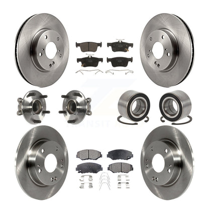 Wheel Hub Bearing Disc Brake Rotor And Pad Front Rear Kit (10Pc) For Honda Civic