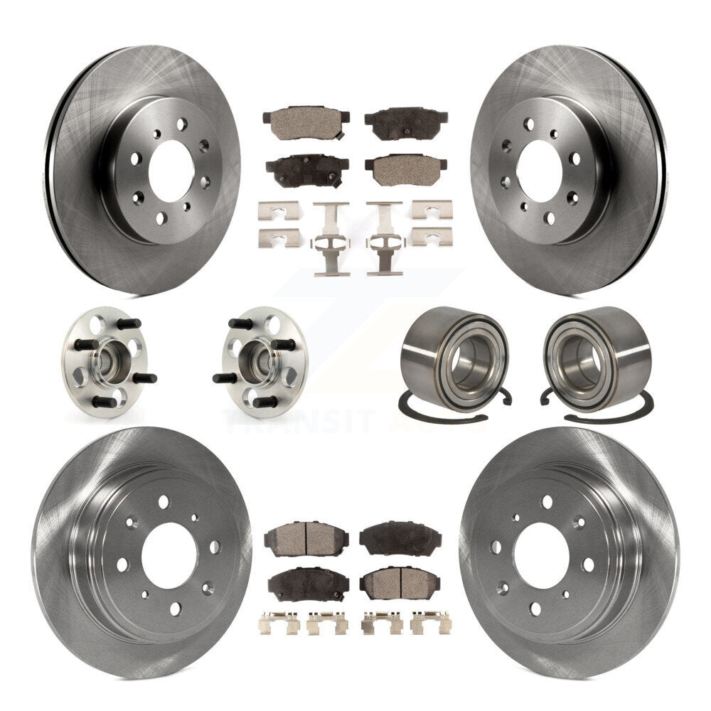 Wheel Hub Bearing Disc Brake Rotor And Pad Front Rear Kit (10Pc) For Honda Civic