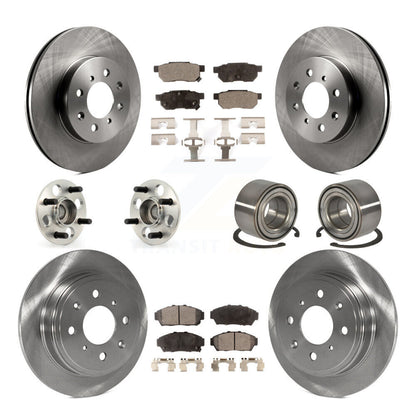 Wheel Hub Bearing Disc Brake Rotor And Pad Front Rear Kit (10Pc) For Honda Civic
