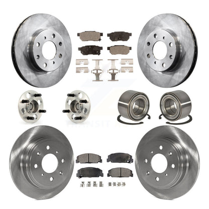 Hub Bearing Disc Brake Rotor & Pad Front Rear Kit (10Pc) For Honda Civic del Sol