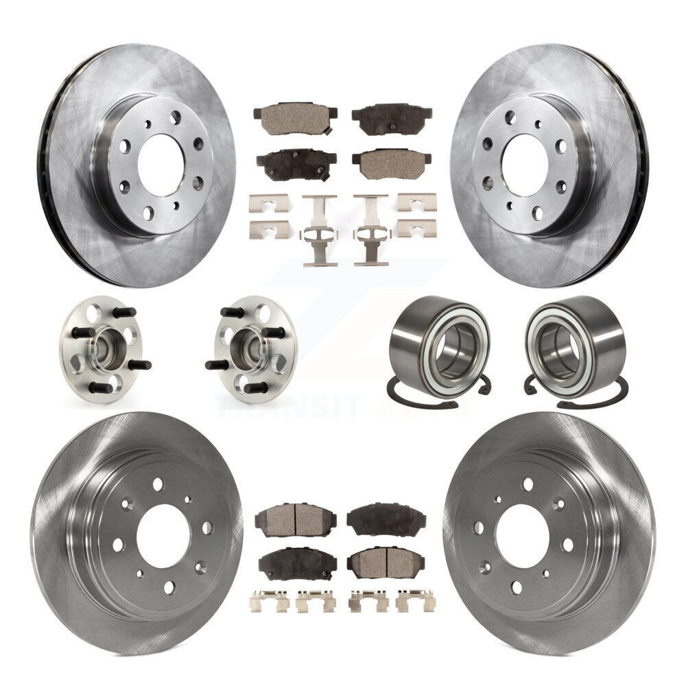 Wheel Hub Bearing Disc Brake Rotor And Pad Front Rear Kit (10Pc) For Honda Civic