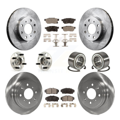 Wheel Hub Bearing Disc Brake Rotor And Pad Front Rear Kit (10Pc) For Honda Civic