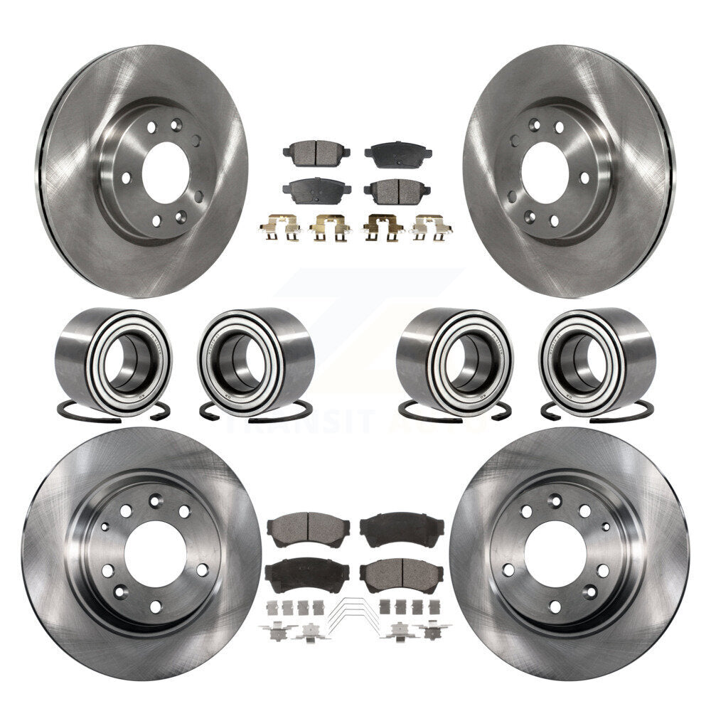 Bearing Brake Rotor Pads Front Rear Kit (10Pc) For Ford Fusion Lincoln MKZ Milan