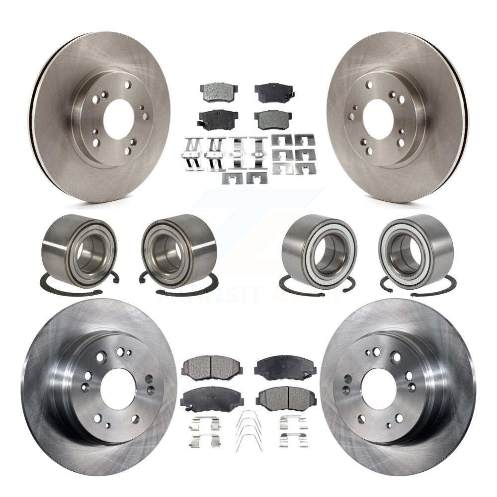 Bearings Disc Brake Rotors And Ceramic Pads Front Rear Kit (10Pc) For Honda CR-V