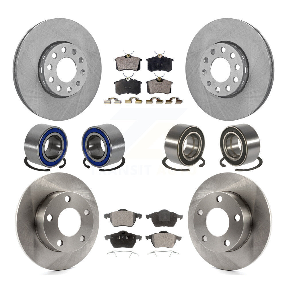 Bearings Disc Brake Rotors And Pads Front Rear Kit (10Pc) For Volkswagen Passat