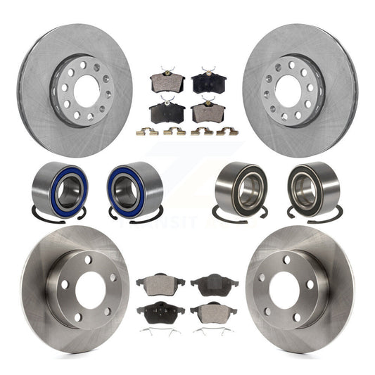 Bearings Disc Brake Rotors And Pads Front Rear Kit (10Pc) For Volkswagen Passat
