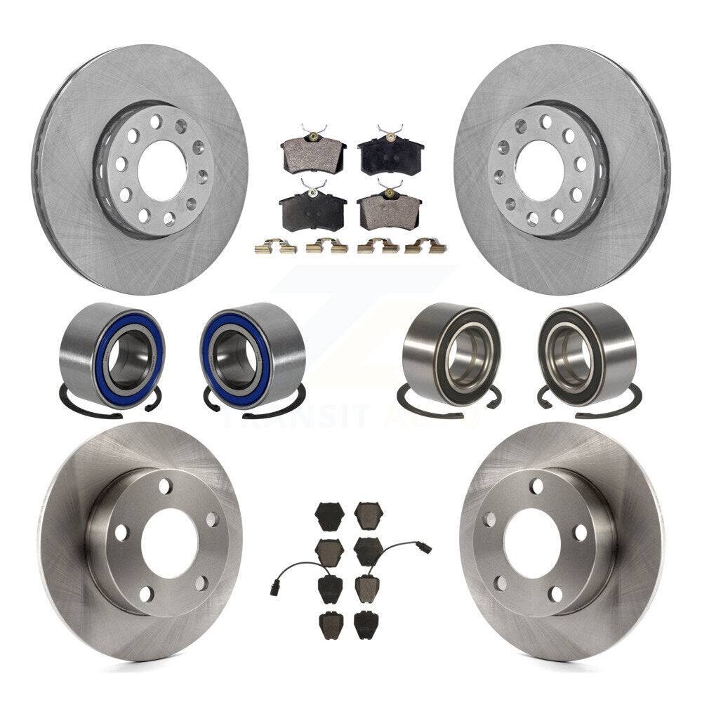 Bearings Disc Brake Rotors And Pads Front Rear Kit (10Pc) For Volkswagen Passat