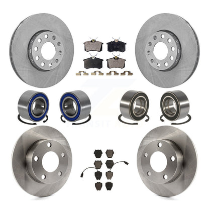 Bearings Disc Brake Rotors And Pads Front Rear Kit (10Pc) For Volkswagen Passat