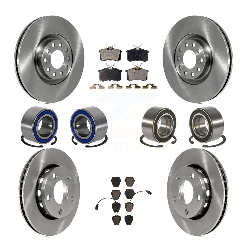 Bearings Disc Brake Rotors And Pads Front Rear Kit (10Pc) For 2000-2001 Audi S4