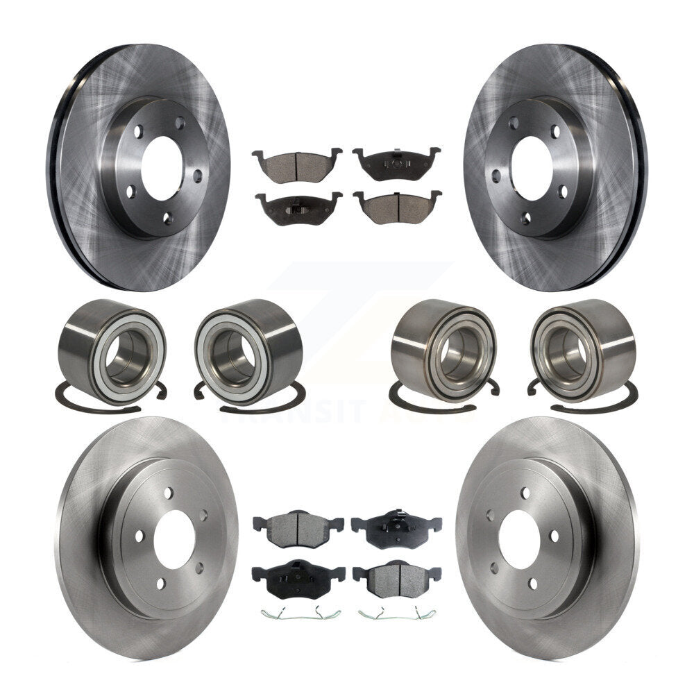 Bearing Disc Brake Rotor Pad Front Rear Kit (10Pc) For Ford Escape Mazda Tribute