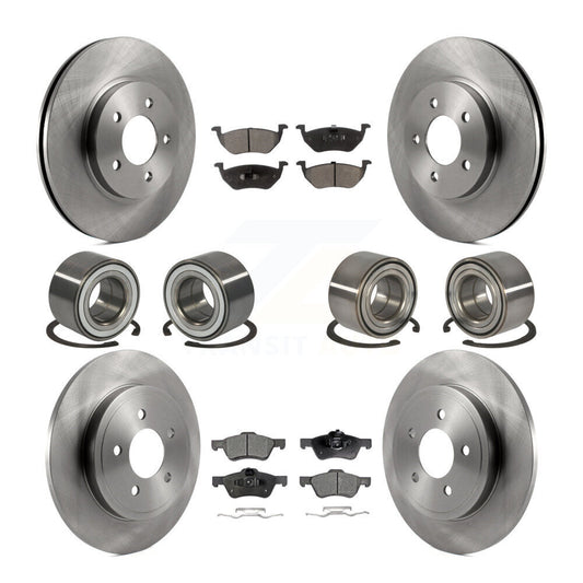 Bearing Disc Brake Rotor Pad Front Rear Kit (10Pc) For Ford Escape Mazda Tribute